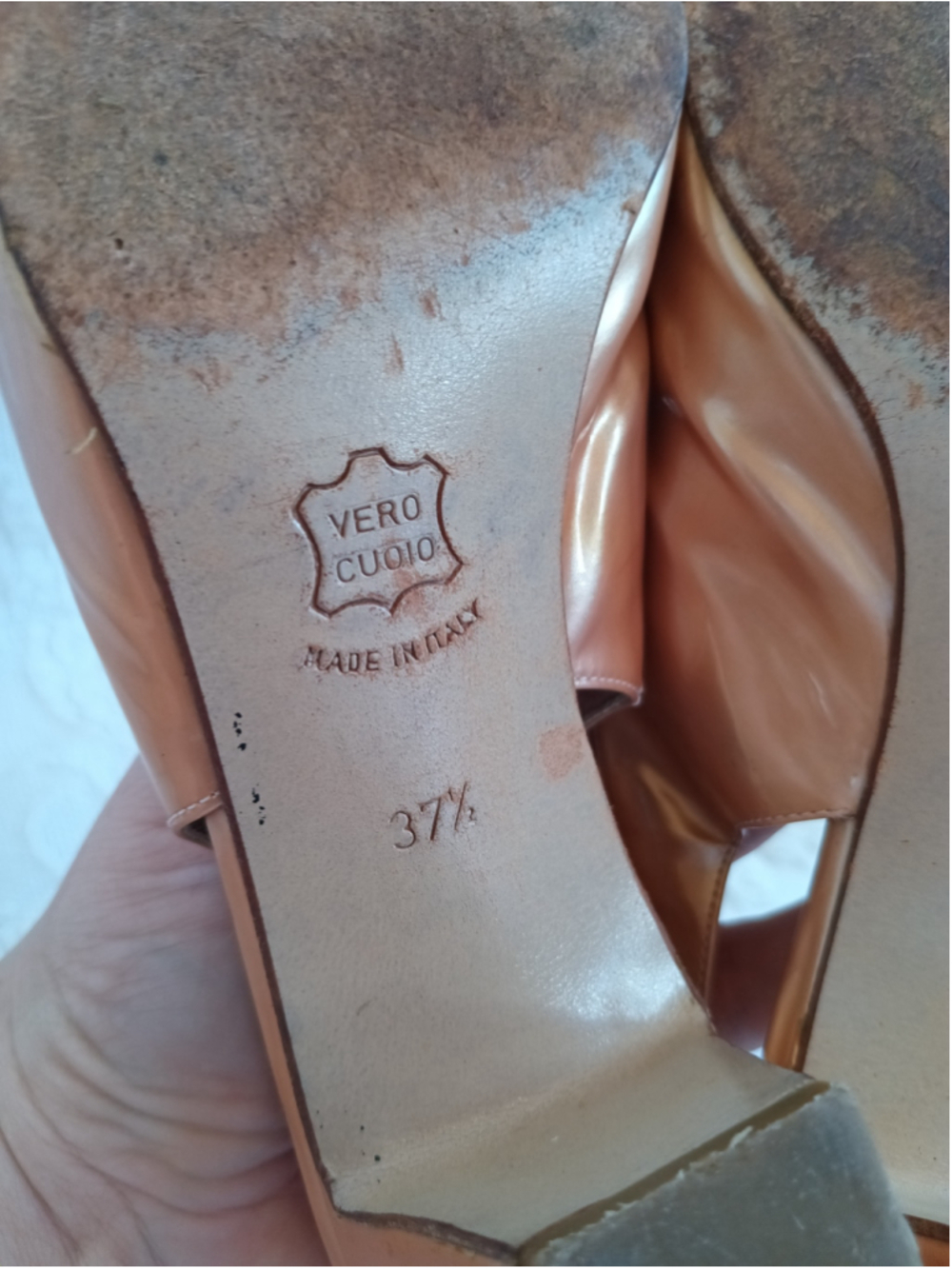 Vintage Sonia Rykiel Paris slingback loafers metallic peach gold champagne retro - Picture 12 of 13
